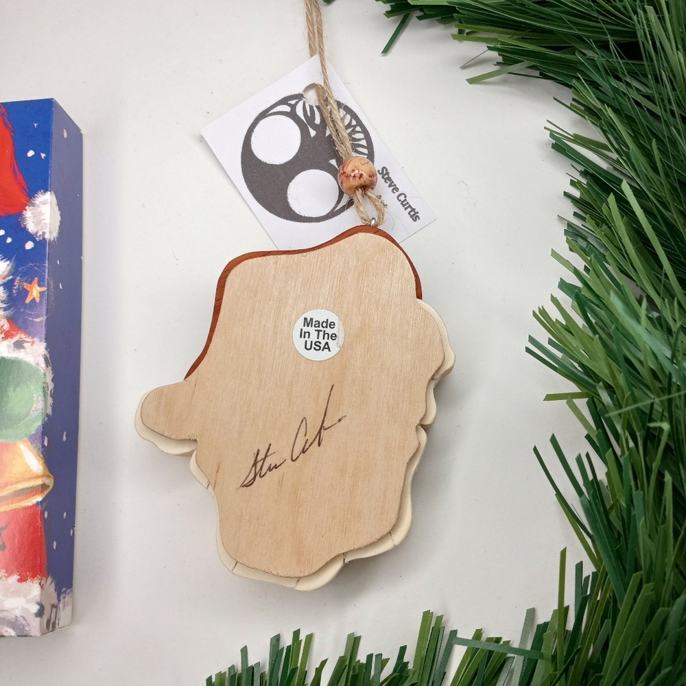 Santa Hand Crafted Wood Ornament - Picture 3 of 3